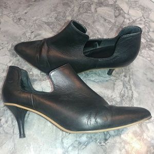 Black leather boots